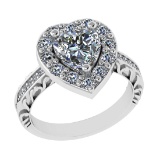 2.52 Ctw VS/SI1 Diamond 14k White Gold Engagement Ring (ALL DIAMOND ARE LAB GROWN )