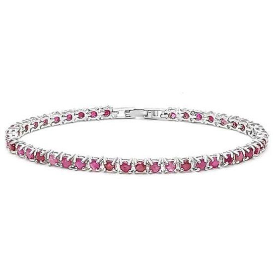 5.50 CTW RUBY 925 STERLING SILVER TENNIS BRACELET
