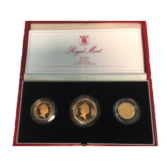 Great Britain 3 piece gold sovereign proof set 1986