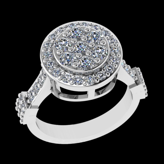 1.62 Ctw VS/SI1 Diamond 10K white Gold Engagement Ring (ALL DIAMOND ARE LAB GROWN ) (ALL DIAMOND ARE