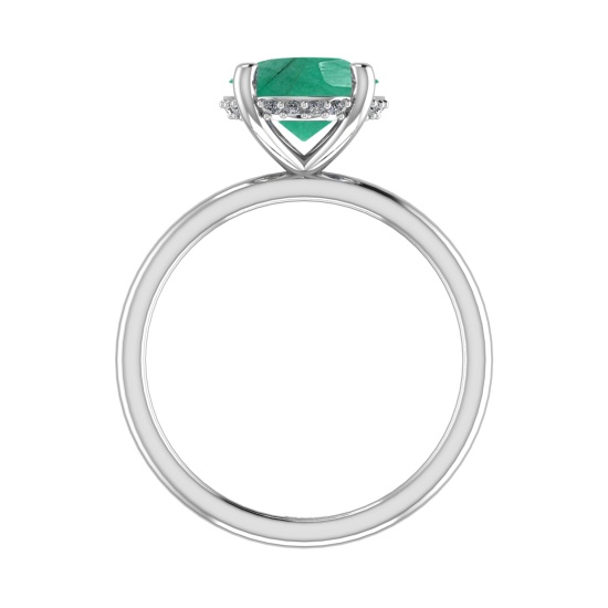 2.59 Ctw VS/SI1 Emerald and Diamond 14k white Gold Engagement Ring (ALL DIAMOND ARE LAB GROWN) (ALL