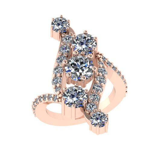 4.64 Ctw VS/SI1 Diamond 14K Rose Gold Engagement Ring (ALL DIAMOND ARE LAB GROWN )