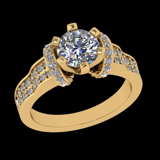 1.86 Ctw VS/SI1 Diamond Prong Set 10k Yellow Gold Engagement Ring (ALL DIAMOND ARE LAB GROWN )