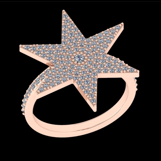 0.73 Ctw VS/SI1 Diamond Prong Set 10k Rose Gold Engagement Ring ( (ALL DIAMOND ARE LAB GROWN) )