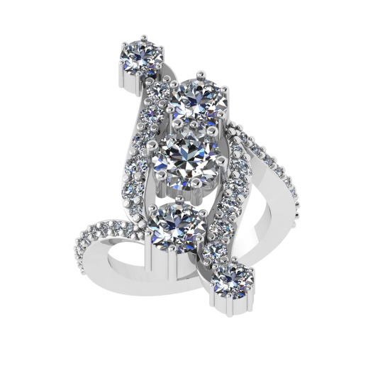 4.64 Ctw VS/SI1 Diamond 14K White Gold Engagement Ring (ALL DIAMOND ARE LAB GROWN )