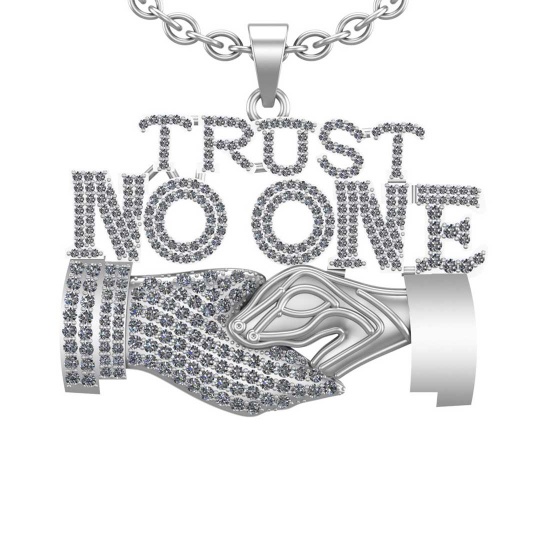 2.60 Ctw VS/SI1 Diamond 14K White Gold Pendant Necklace (ALL DIAMOND LAB GROWN )