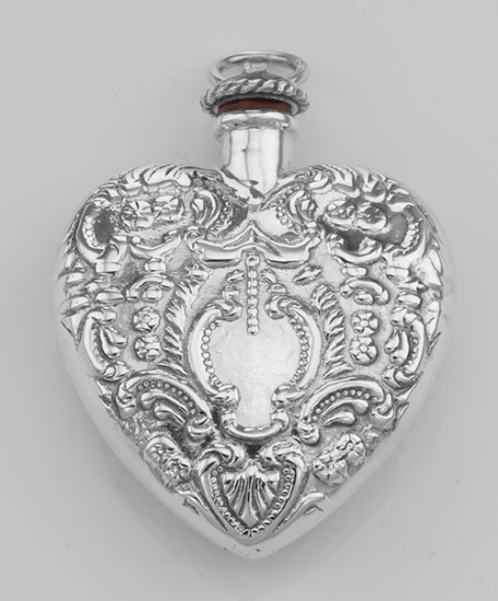 Classic Small Heart Perfume Bottle or Memorial Ash Pendant - Sterling Silver