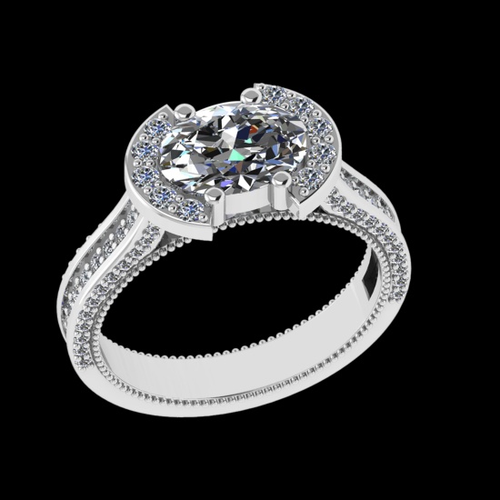2.11 Ctw VS/SI1 Diamond 10k white Gold Engagement Ring (ALL DIAMOND ARE LAB GROWN) (ALL DIAMOND ARE