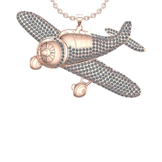 10.99 Ctw VS/SI1 Diamond 14K Rose Gold Hip Hop Style Necklace (ALL DIAMOND ARE LAB GROWN )