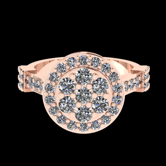 1.62 Ctw VS/SI1 Diamond 10K Rose Gold Engagement Ring (ALL DIAMOND ARE LAB GROWN ) (ALL DIAMOND ARE