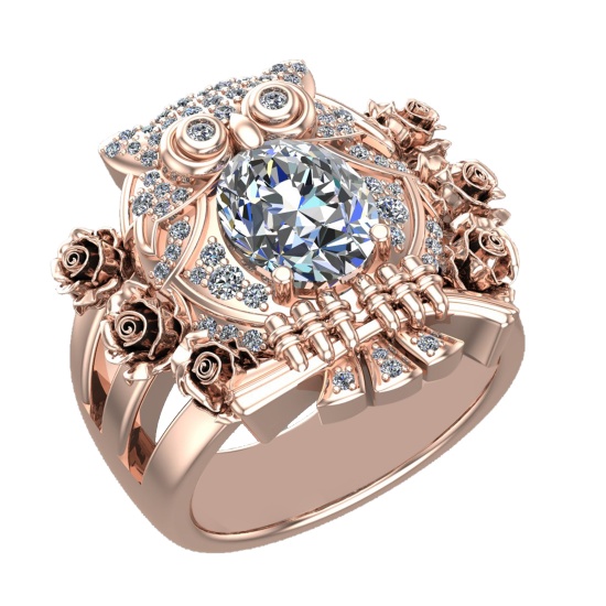 2.96 Ctw VS.SI1 (ALL DIAMOND ARE LAB GROWN ) Diamond 14k Rose Gold Engagement Ring