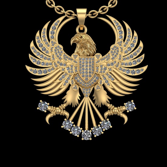 3.65 Ctw VS/SI1 Diamond Style 14K Yellow Gold Pendant (ALL DIAMONDS ARE LAB GROWN)(ALL DAMONDS ARE L