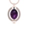 45.78 Ctw VS/SI1 Amethyst and Diamond 14K Rose Gold Pendant