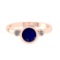 0.91 Ctw VS/SI1 Blue Sapphire and Diamond 14k Rose Gold Engagement Ring (ALL DIAMOND ARE LAB GROWN)