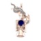4.79 Ctw VS/SI1 Blue Sapphire and Diamond 14k Rose Gold Pandant (ALL DIAMOND ARE LAB GROWN) (ALL DIA