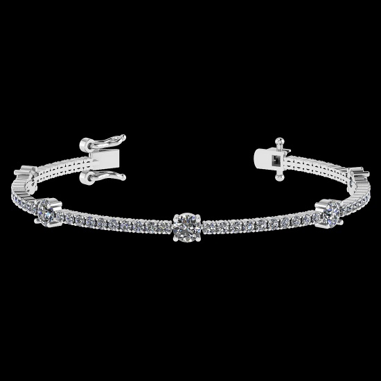 2.10 Ctw VS/SI1 Diamond Style 14K White Gold Bracelet (ALL DIAMOND ARE LAB GROWN )