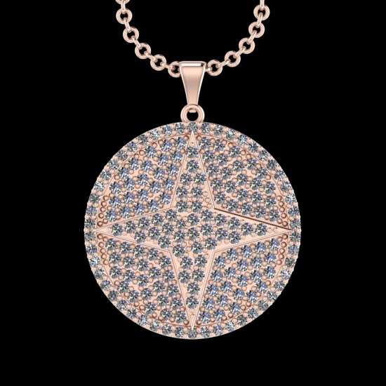 5.80 Ctw VS/SI1 Diamond 14 K Rose Gold Necklace(ALL DIAMOND ARE LAB GROWN )