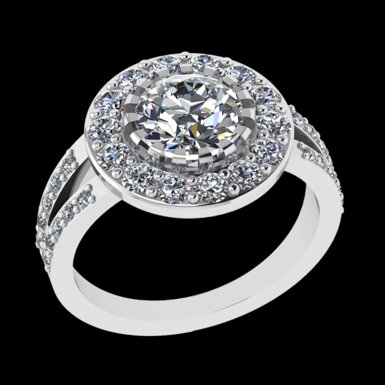 2.21 Ctw VS/SI1 Diamond Prong Set 10K White Gold Engagement Ring (ALL DIAMOND ARE LAB GROWN)