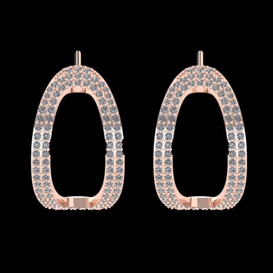 1.06 Ctw VS/SI1 Diamond 14 K Rose Gold Earrings (ALL DIAMOND ARE LAB GROWN )