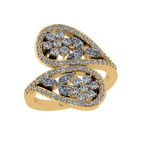 1.60 Ctw VS/SI1 Diamond 14K Yellow Gold Engagement Ring (ALL DIAMOND ARE LAB GROWN )
