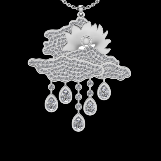 3.35 Ctw VS/SI1 Diamond 18K White Gold Necklace (ALL DIAMOND ARE LAB GROWN )