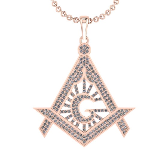 1.08 Ctw VS/SI1 Diamond 10K Rose Gold Pendant (ALL DAMONDS ARE LAB GROWN)