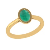 2.59 Ctw VS/SI1 Emerald Set 14k Yellow Gold Solitaire Ring (ALL DIAMOND ARE LAB GROWN) (ALL DIAMOND