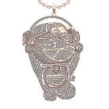 11.44 Ctw VS/SI1 Diamond 14K Rose Gold Hip Hop Style Necklace