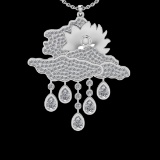 3.35 Ctw VS/SI1 Diamond 18K White Gold Necklace (ALL DIAMOND ARE LAB GROWN )