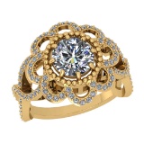 1.77 Ctw VS/SI1 Diamond 14K Yellow Gold Engagement Ring