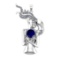 4.79 Ctw VS/SI1 Blue Sapphire and Diamond 14k white Gold Pandant (ALL DIAMOND ARE LAB GROWN) (ALL DI
