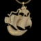5.14 Ctw VS/SI1 Diamond Prong Set 18K Yellow Gold Ship Necklace (ALL DIAMOND ARE LAB GROWN )