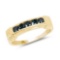14K Yellow Gold Plated 0.50 Carat Genuine Blue Diamond .925 Sterling Silver Ring