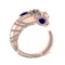 1.82 Ctw VS/SI1 Blue Sapphire and Diamond 14K Rose Gold Engagement Ring ALL DIAMOND ARE LAB GROWN )