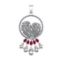3.73 Ctw VS/SI1 Ruby and Diamond 14k white Gold Pandant (ALL DIAMOND ARE LAB GROWN) (ALL DIAMOND ARE