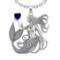 5.01 Ctw VS/SI1 Blue Sapphire and Diamond 14k white Gold Pandant (ALL DIAMOND ARE LAB GROWN) (ALL DI