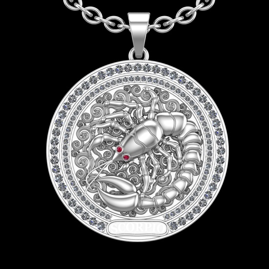 1.95 Ctw VS/SI1 Diamond 10K White Gold Sodiac Sign theme Pendant (ALL DIAMOND ARE LAB GROWN )