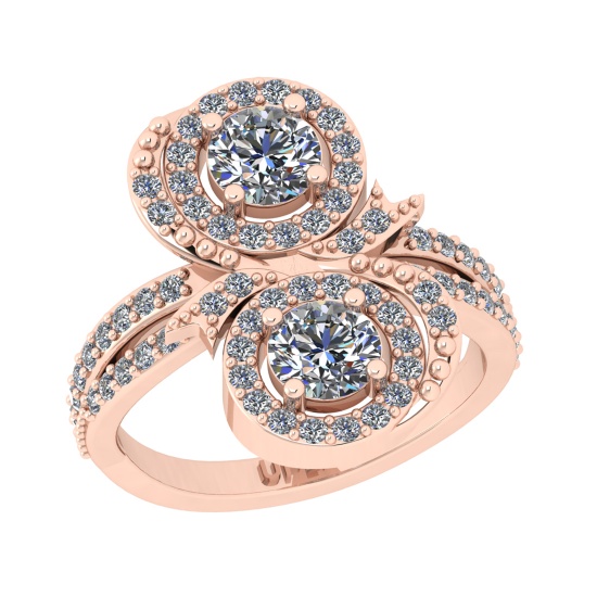 1.72 Ctw VS/SI1 Diamond 10k Rose Gold Engagement Ring (ALL DIAMOND ARE LAB GROWN) (ALL DIAMOND ARE L