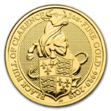 2018 1 oz British Gold Queen????????s Beast Black Bull Coin (BU)