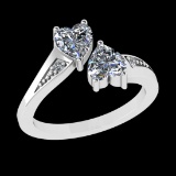 1.53 Ctw VS/SI1 Diamond 10k white Gold Engagement Ring (ALL DIAMOND ARE LAB GROWN)