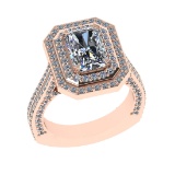 3.77 CtwVS/SI1 Diamond 14K Rose Gold Engagement Ring