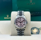 31mm Fluted Pink Dial Jubileee Oysterperpetual Rolex Ref 278274 Comes with Box & Papers