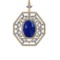 35.11 Ctw SI1/SI2 Tanzanite and Diamond 14k Yellow Gold Pandant (ALL DIAMOND ARE LAB GROWN) ( (ALL D