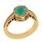 1.02 Ctw VS/SI1 Emerald and Diamond 14k Yellow Gold Engagement Ring