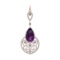 99.08 Ctw SI2/SI1 Amethyst and Diamond Prong Set 14k Rose Gold Pendant (ALL DIAMOND ARE LAB GROWN )