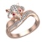 0.52 Ctw VS/SI1 Ruby and Diamond 14k Rose Gold Animal theme Fox Ring (ALL DIAMOND ARE LAB GROWN) (AL