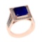 3.56 Ctw VS/SI1 Blue Sapphire and Diamond 14K Rose Gold Vintage Style Ring (ALL DIAMOND ARE LAB GROW