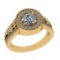 1.36 Ctw VS/SI1 Diamond Prong Set 14k Yellow Gold Engagement Ring (ALL DIAMOND ARE LAB GROWN )