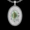 15.54 Ctw VS/SI1 Green Amethyst And Diamond 14k White Gold Pendant Neklace( ALL DIAMOND ARE LAB GROW
