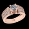 1.26 Ctw VS/SI1 Diamond Prong Set 10k Rose Gold Engagement Ring( (ALL DIAMOND ARE LAB GROWN) )